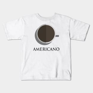 Hot americano coffee cup top view in flat design style Kids T-Shirt